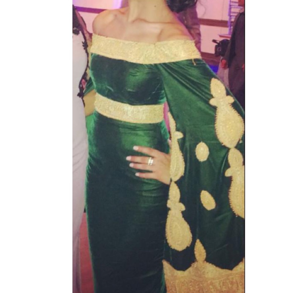 Custom made emerald green gown